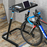 Adjustable Bike Trainer Fitness Desk Portable Workstation Standing Desk for Indoor Cycling and Exercise with Lockable Wheels