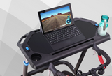 Adjustable Bike Trainer Fitness Desk Portable Workstation Standing Desk for Indoor Cycling and Exercise with Lockable Wheels