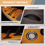 Wood Style Sup Inflatable 3.35 m (11 ft.) Stand-up Paddle Board TS-001N